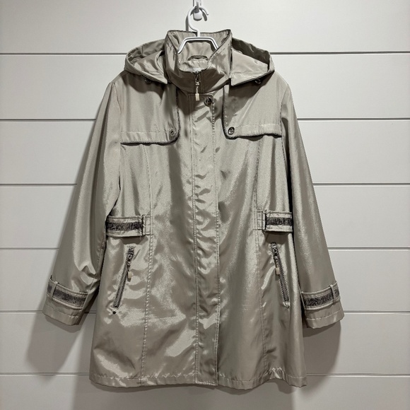 Fennelli London women's silver/grey hooded jacket size 16 - Picture 1 of 16